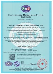ISO 14001: 2015 Сертификат системы экологического менеджмента
